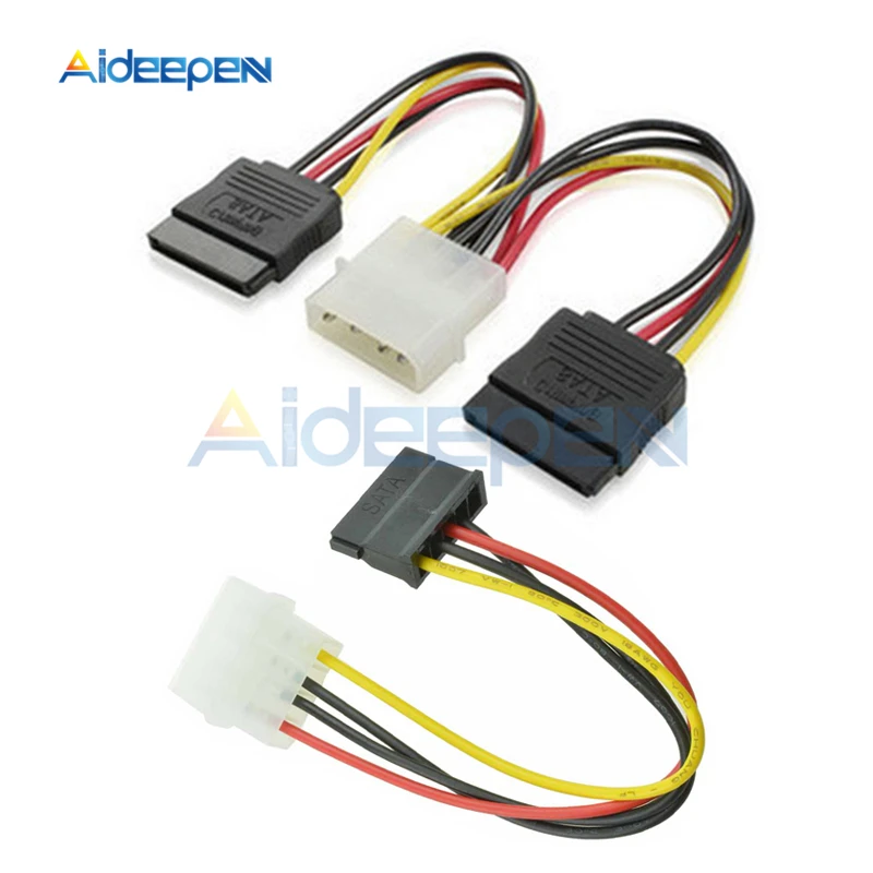 4Pin IDE Штекерный в один/двойной SATA Женский Кабель питания штекер адаптер кабель