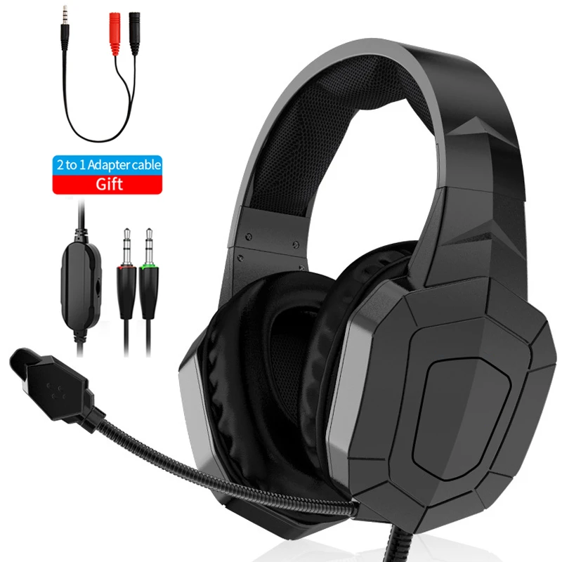 Gaming Headphones With Microphone 360 Rotation Headset Shocking Sound