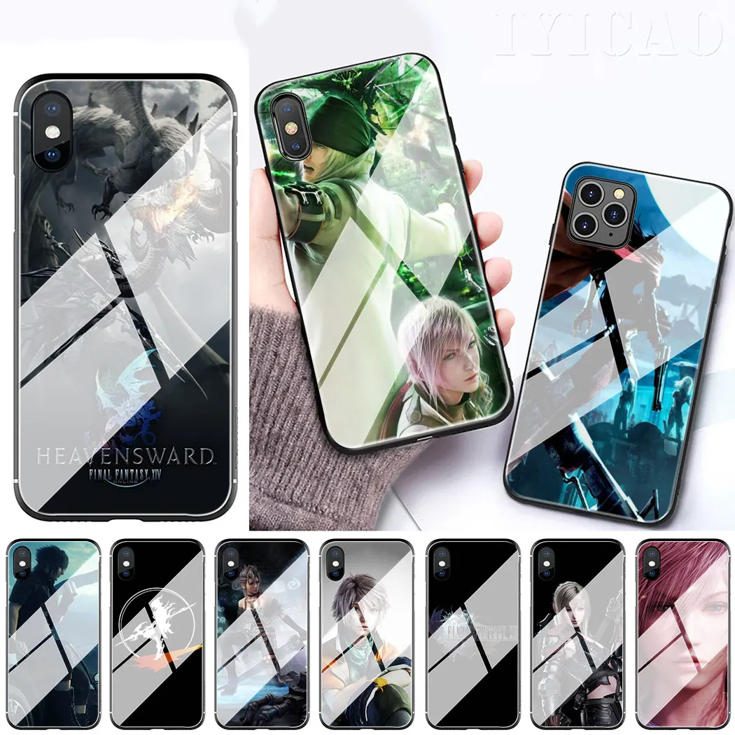 Final Fantasy Tempered Glass Phone Case for Apple iPhone 11 Pro XS Max XR X 8 7 6S Plus 5S SE | Мобильные телефоны и