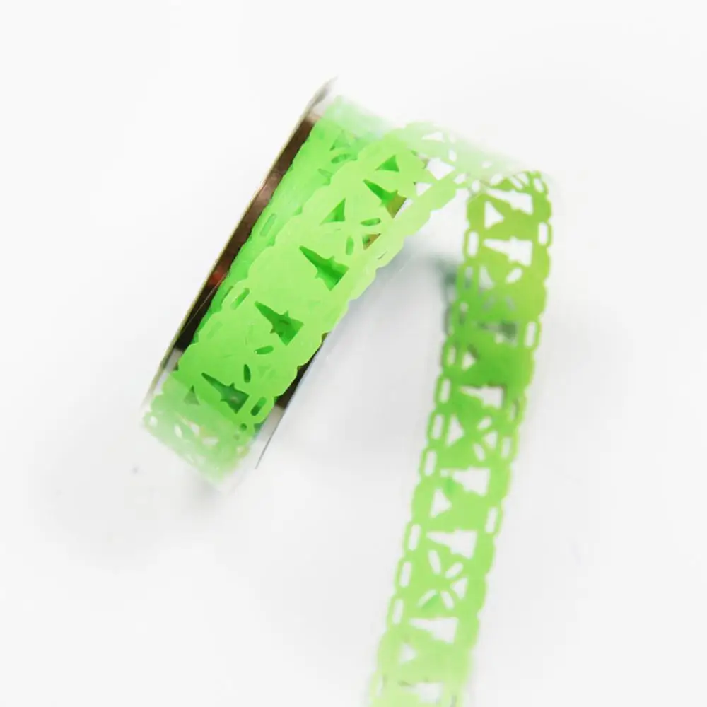 Green 1 шт. цветок маскирующая лента липкая бумага лента альбом декоративный рулон кружева Скрапбукинг Наклейка самоклеющиеся DIY ремесла липкие - Цвет: Green