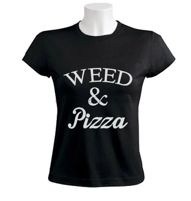 Женская футболка в стиле хип-хоп Weed Pizza хипстерская Повседневная из 100% хлопка как