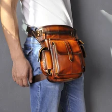 Мужская Дизайнерская Повседневная сумка-мессенджер из натуральной кожи, сумка-слинг через плечо, многофункциональная модная поясная сумка на пояс, сумка-мешок 913-5-b