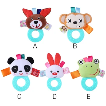 

1pc Baby Rattle Toys Cartoon Animal Plush Hand Bell Soft Rattles Infant Developmental Hand Grip Cute Stuffed Animal Toys Teether