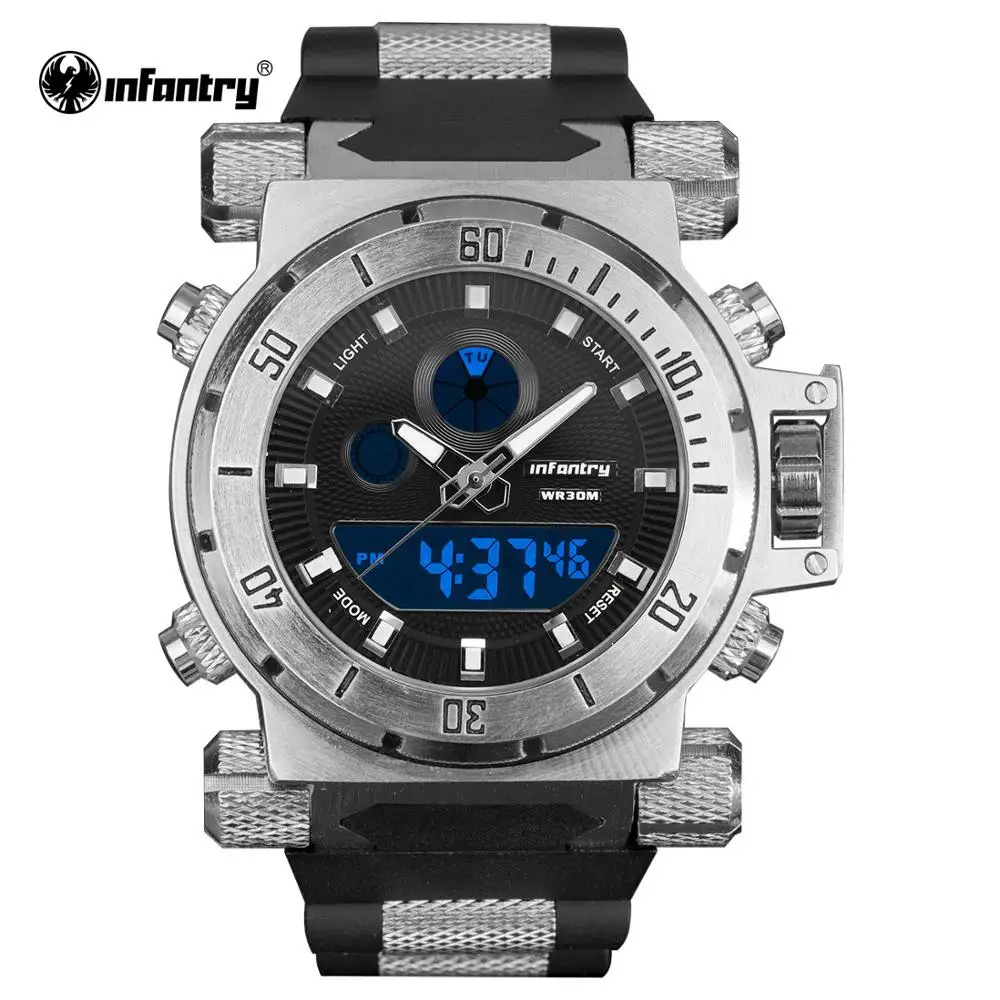 Мужские наручные часы в стиле милитари с цифровым светодиодом люксовый бренд