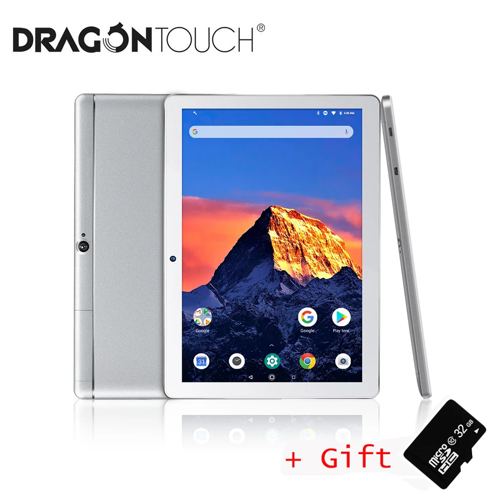 Dragon Touch K10 10 inch Android Tablet with 2GB RAM 16GB Quad Core Android 8.1 IPS HD Display Micro HDMI GPS FM Brand Tablet PC