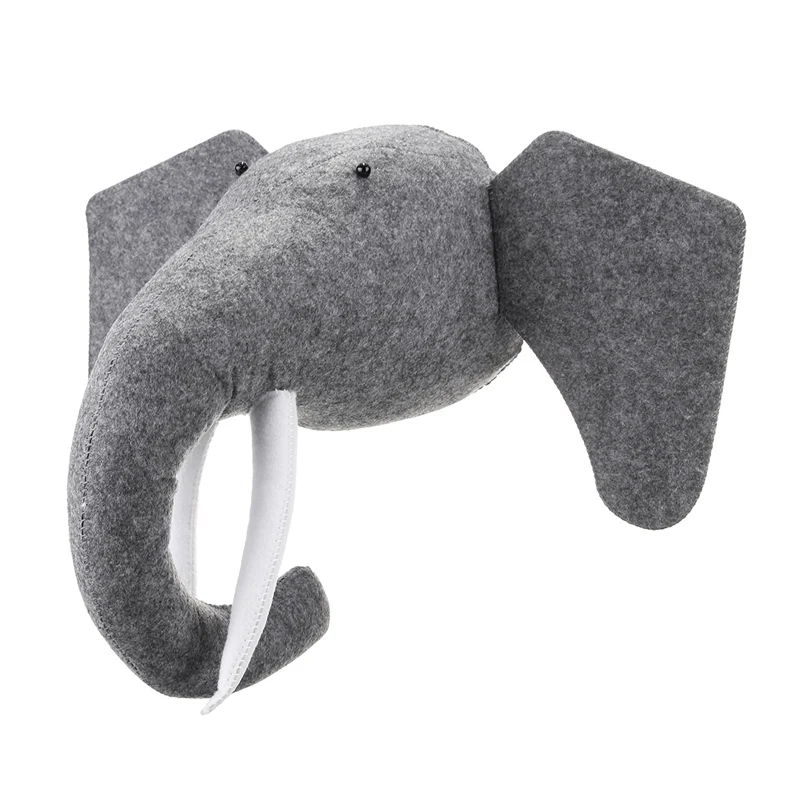 New-3D войлочные животные голова слона животные голова игрушки дети спальня гобелены декор художественные подарки