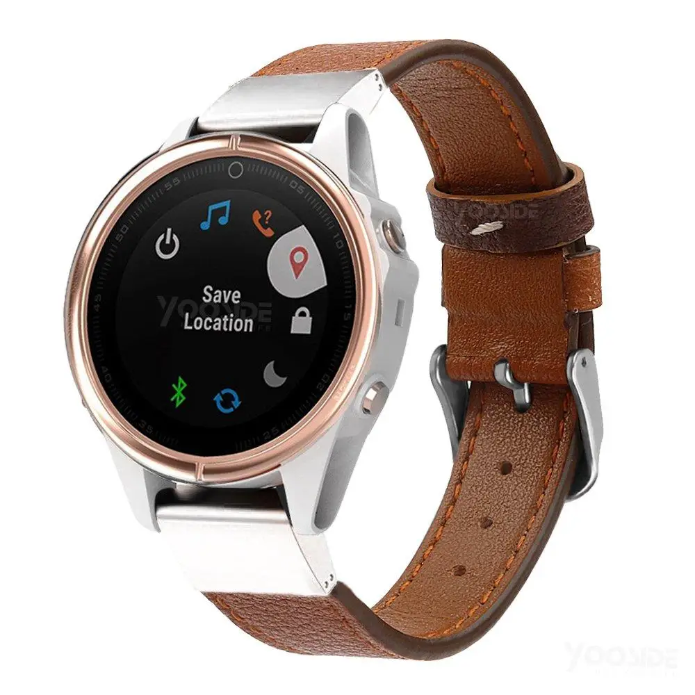 Fenix 6S кожаный женский браслет 20 мм QuickFit классический ремешок для часов из