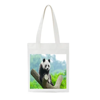 

Animal series Print Reusable Shopping Bag Women Canvas Tote Bags Printing Eco Bag Cartoon Shopper Shoulder Bags