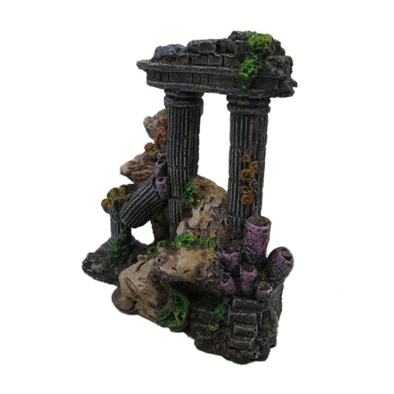 Имитация смолы римская колонна аквариума украшения Аквариум Рок руины декор из растений украшения для аквариума