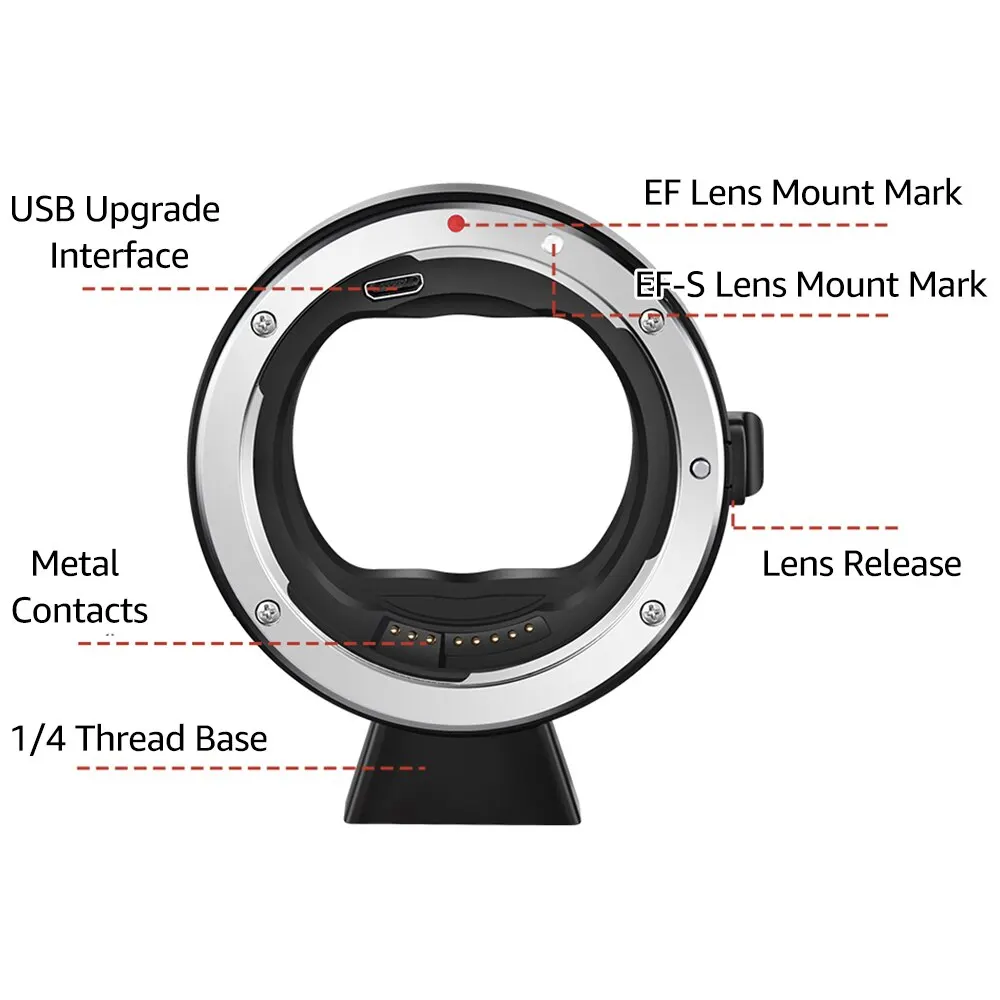 

ATLSON EF-L Camera Lens Adapter Ring AF EXIF Transmission with 1/4 Thread for S1/S1R/S1H/S5 Camera to Canon EF/EF-S Mount Lens
