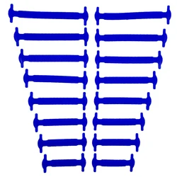 Pack of 16 Colorful Elastic No - Tie Silicone Shoelaces for Effortless Style (Blue)
