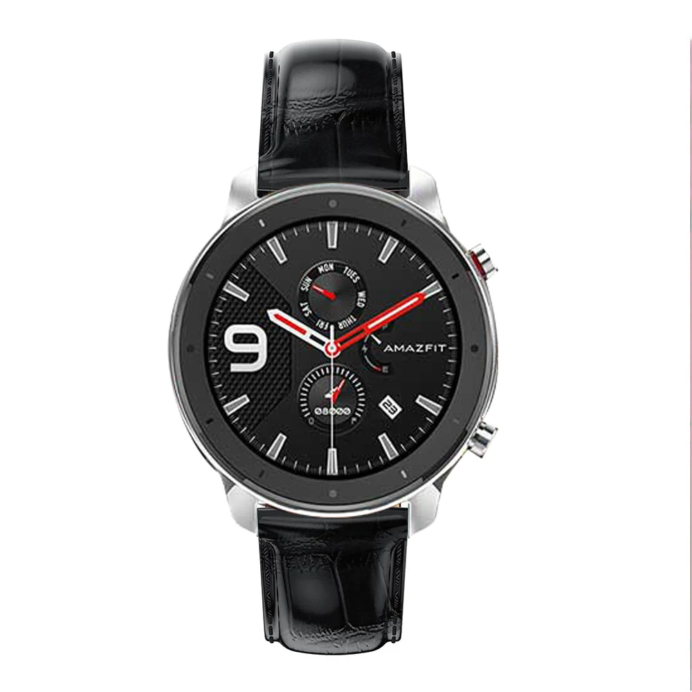 Кожаный браслет для Xiaomi Amazfit GTR 47 мм Stratos 2 2S ремешок для часов huawei GT Honor Magic Correa ремешок для часов