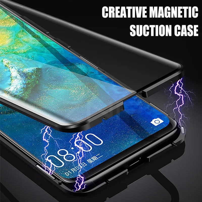 ZNP металлический магнитный чехол для телефона huawei P30 P20 Pro mate 20 10 Lite двусторонний стеклянный Магнитный чехол для Honor 10 Lite 8X чехол s