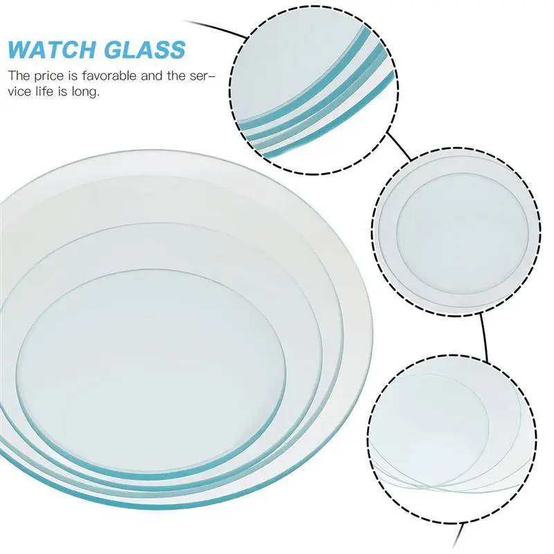 Watch Glass Beaker Cover 4Pcs Laboratory High Temperature Resistant Watch Glass Thickened 60mm+75mm+90mm+100mm Watch Glass Beaker Cover