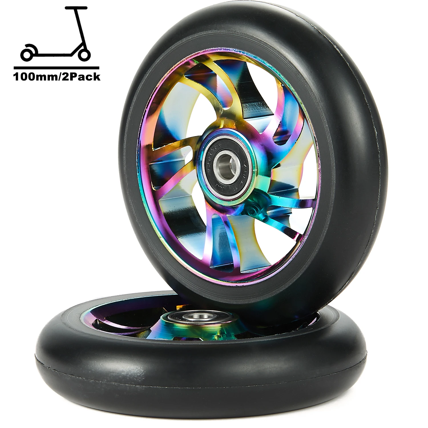 Rodas de Substituição do Trotinette do Dublê dos Pces Pro com Rolamento Complete Chrome 2 100mm Abec-9-neo