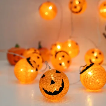 

3M/6M Halloween Pumpkin Smile Line Ball LED String Lights Garden Home Party Decoration Holiday String Light Halloween Lights