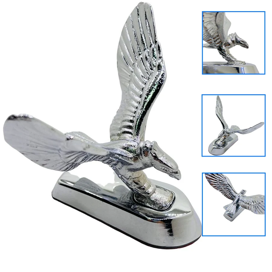 Aquila Parafango Per Moto - Testa D'Aquila Cromata, Decorazione Universale Per Cofano Anteriore - Foto 12