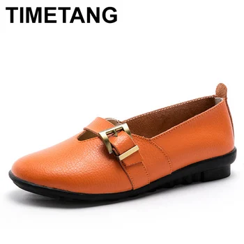 

TIMETANG single-legged casual shoes women shoes wild England wind leather shoes student shoes with buckle E024