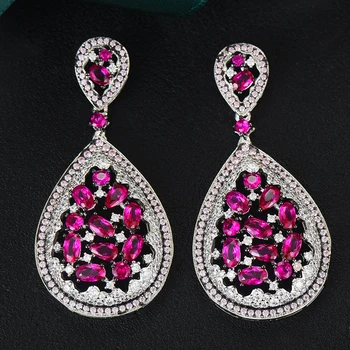 

missvikki Luxury Waterdrop Dangle Earrings for Women Bridal Wedding Party Daily Fashion Top Shiny Cubic Zircon Jewelry 2020