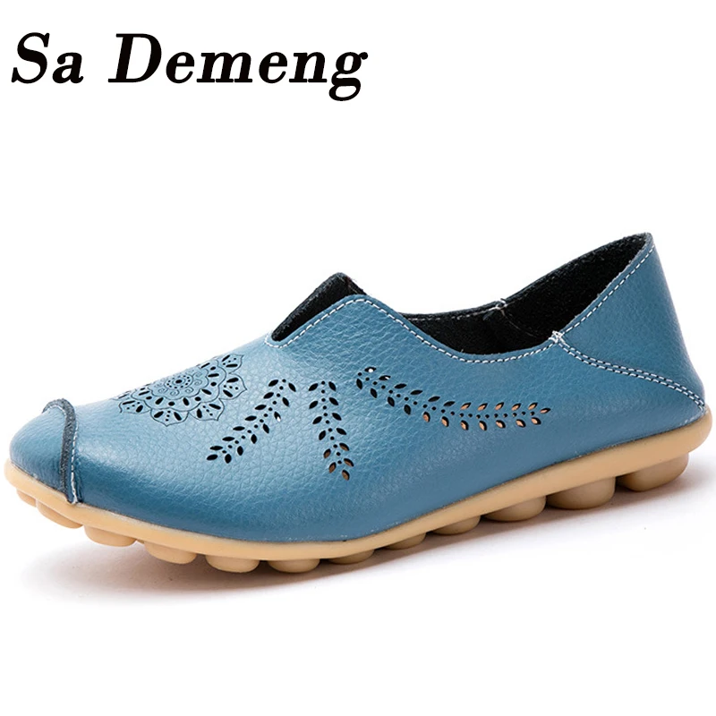 Женские балетки на плоской подошве Sa Demeng дышащие однотонные с вырезами женские