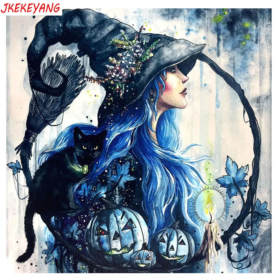 

5D DIY square/round Diamond Painting Halloween witch Cross Stitch Diamond Embroidery Pattern Rhinestone Home Decor J1856