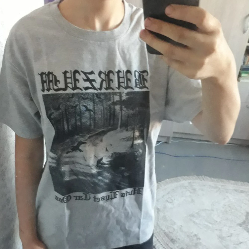 Футболки в стиле хип хоп топы футболка Burzum Hvis Lyset Tar Oss футболка|Футболки| |