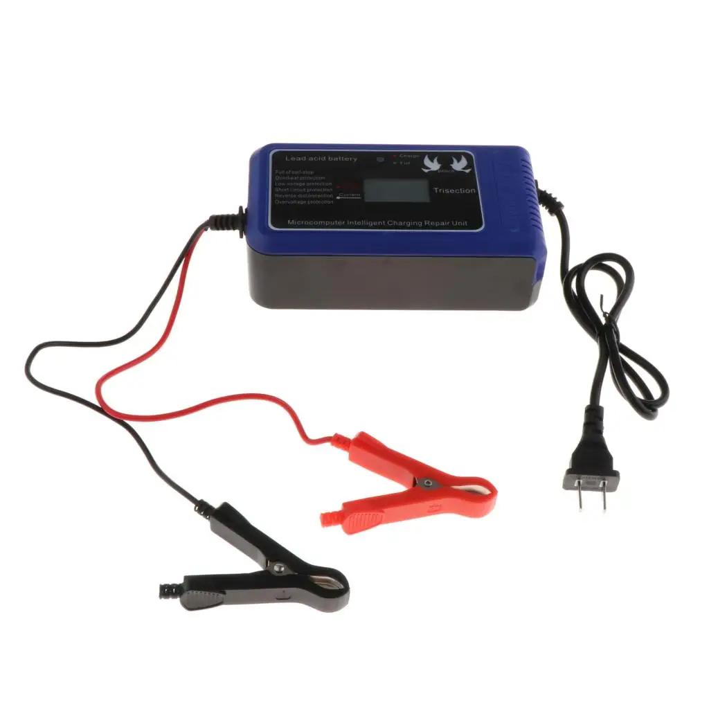 Car Battery Charger LCD Touch Screen Pulse Repair Motorcycle Lead Acid Battery