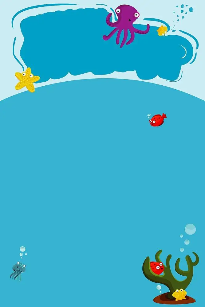 创意卡通海洋水底生物海报背景背景图片素材免费下载 图片编号yonelkzx Pngbag素材网