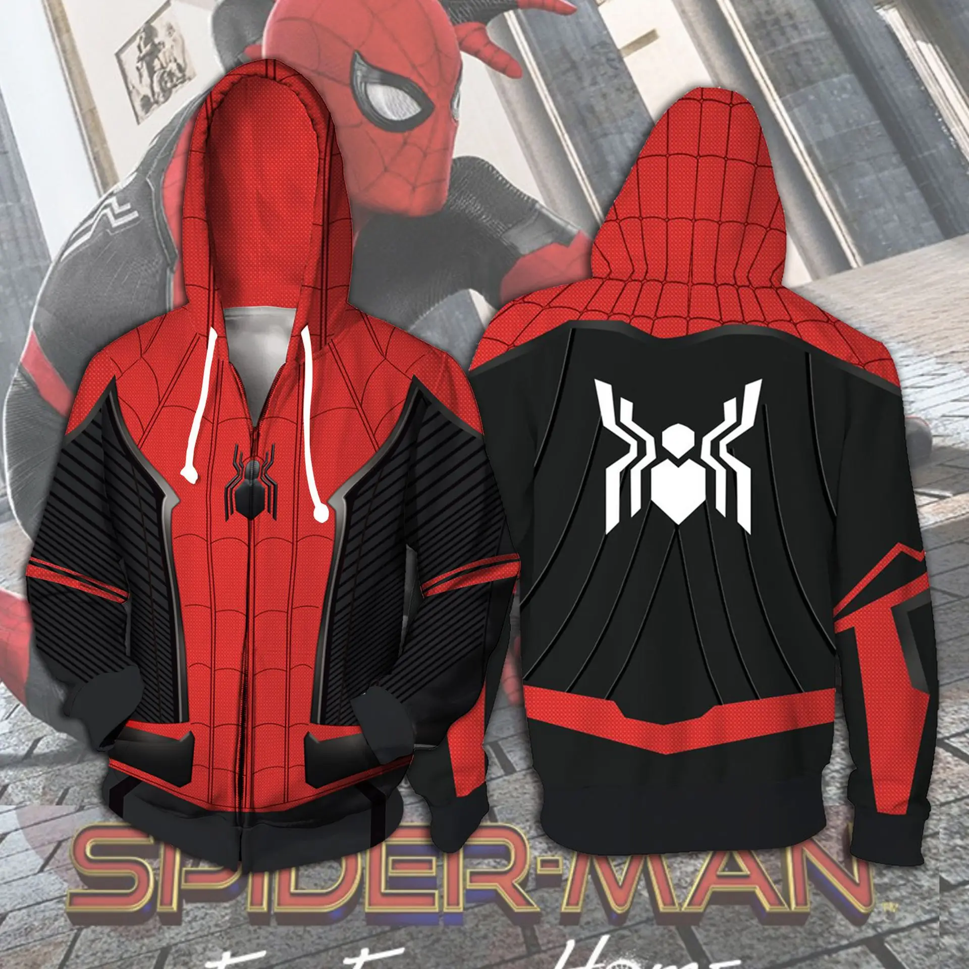 3D Printed Spiderman Costume Hoodies Men Superhero New Movie Spider Venom Hooded Cosplay Sweatshirts Zipper Jacket Casual Tops 3D Printed Spiderman Costume Hoodies Men Superhero New Movie Spider Venom Hooded Cosplay Sweatshirts Zipper Jacket Casual Tops