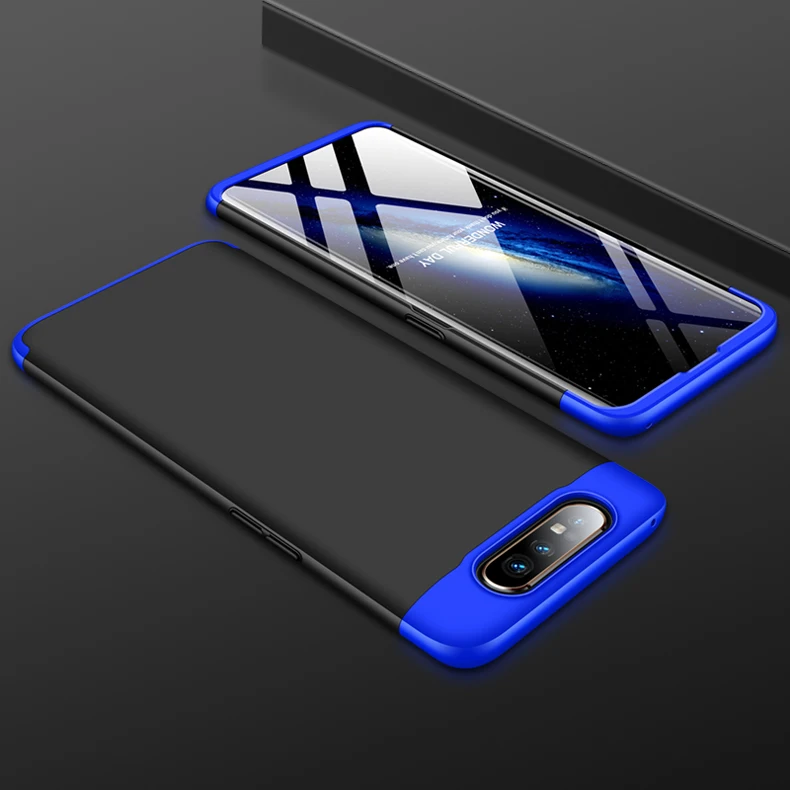 Для samsung Galaxy A80 чехол Роскошный Полный Защитный кольцо магнетизм держатель противоударный чехол для samsung A80 SM-A805F Coque - Цвет: Blue Black