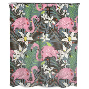 

Animal & Floral Print Shower Curtain for Girls,Bathroom Decoration Design Decor,Water Resistant Farmhouse Funny Fabric Bathroom