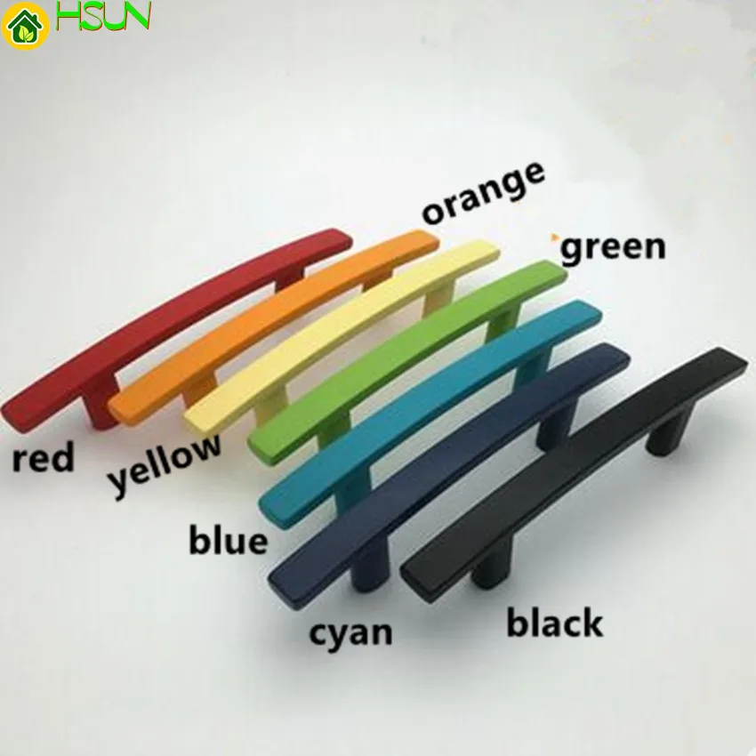 

76mm White Black Orange Blue Pink Drawer Tv Table Pulls Knobs 3" Orange Purple Green Kitchen Cabinet Dresser Door Colour Handles