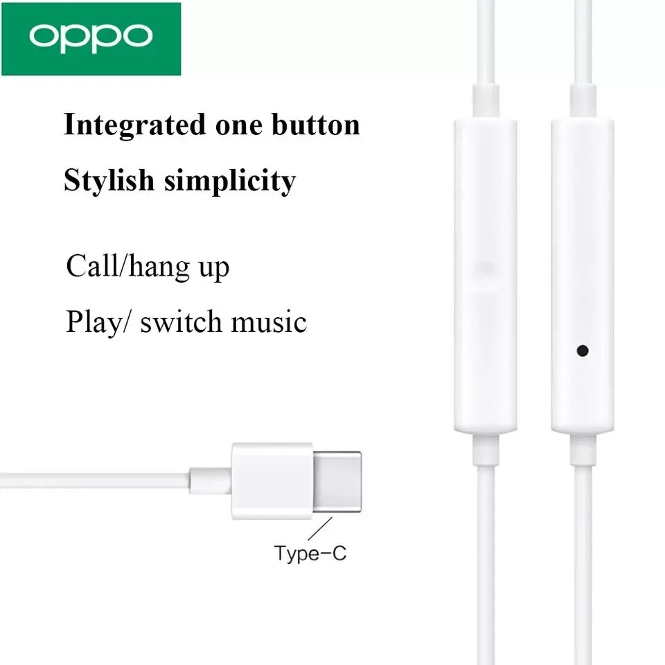 Оригинальные наушники OPPO MH135 с микрофоном TYPE-C разъем для Reno r15 r17 FIND X A1 A3 A5 Для samsung Xiaomi huawei