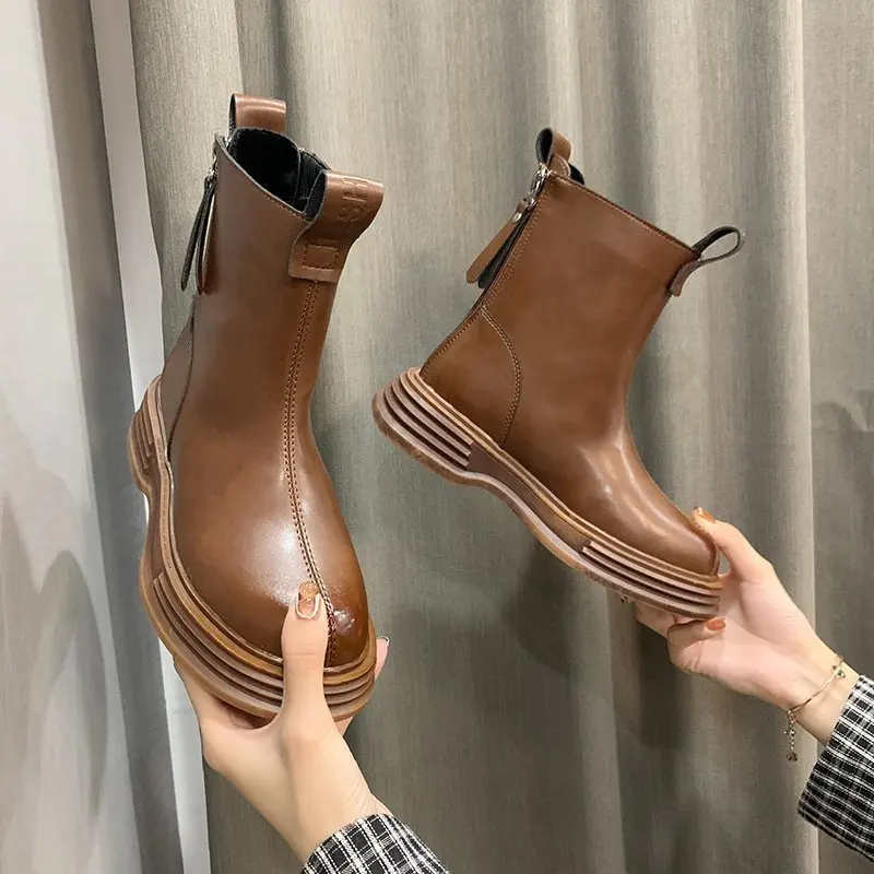 Women Boots Black Brown Leather Boots 2020 New Fashion Women's Ankle Shoes Platform Shoes Cool Ladies Boots Female Women Shoes Women Boots Black Brown Leather Boots 2020 New Fashion Women's Ankle Shoes Platform Shoes Cool Ladies Boots Female Women Shoes