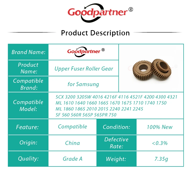 10X SCX4200 SCX4300 ML1610 Fuser Gear Z37 для Samsung SCX 4200 4300 4116 4016 мл 4521 2010 1610 2015 1710 1640 SF 560|roller gear|gear