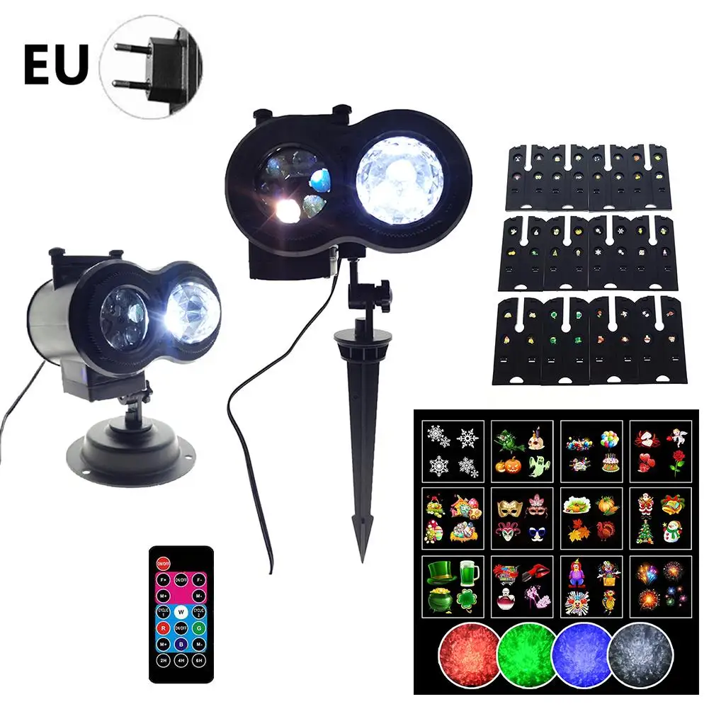 

Christmas Snowflake LED Projector Lights Festival Holiday Party Decor Night Snow Projector Light Christmas Decoration 12 Slides