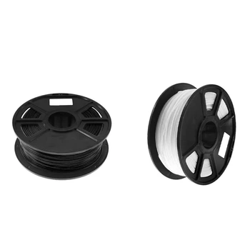 

HOT-2 Pcs 1Kg-Pla Filament 1.75mm Plastic Rubber Consumables Material 3D Carbon Fiber 3D Filament, Black & White