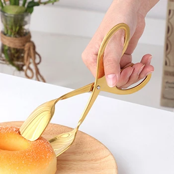 

2 Pcs Food Tongs Stainless Steel Bread Clips Barbecue Buffet Salad Tongs Kitchen Utensils Cooking Food Egg Server