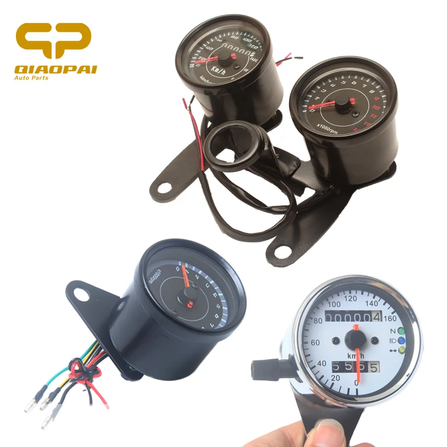 

12V Motorcycle Speedometer Odometer Meter Digital Scooter Tachometer Universal Instrument Mechanics Speed Cg125 GN125 Oil Gauge