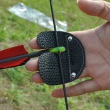 

7x7cm Finger Protector Pure Cow Leather For Traditional Recurve Bow for Archery Hunting Shooting