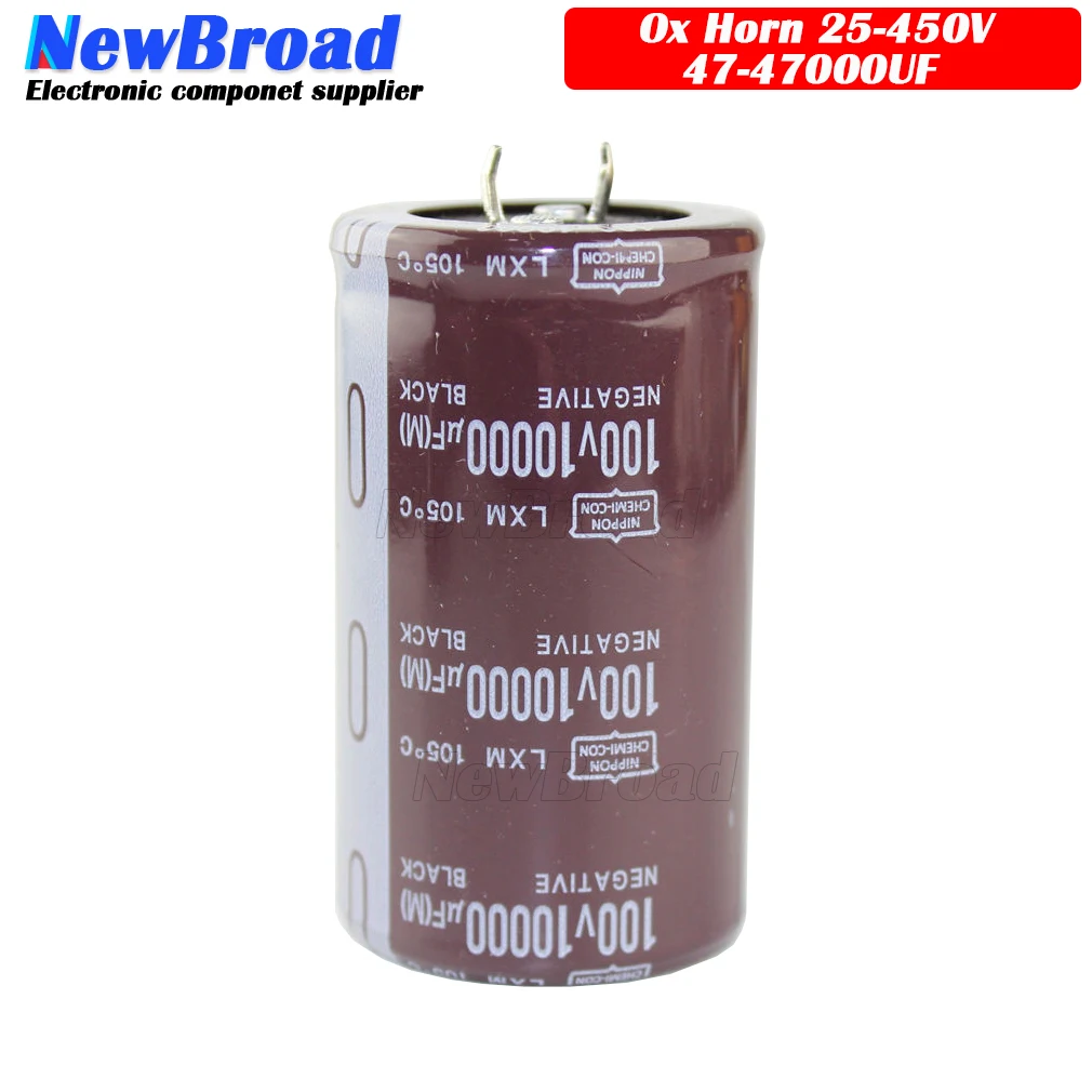 2pcs Ox Horn Capacitance 25V 35V 50V 63V 200V 220V 250V 400V 450V 47UF 100UF 220UF 1000UF 100V6800UF 10000UF 15000UF 47000UF electrolytic capacitor aluminum capacitor aluminum electrolytic capacitor