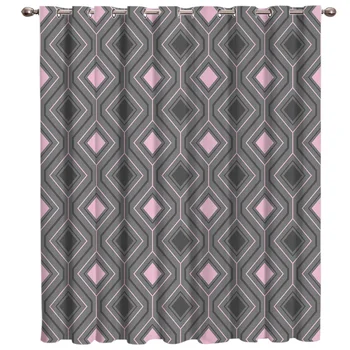 

Ethnic Geometric Curtain Rod Living Room Bathroom Kitchen Fabric Indoor Decor Curtain Panels With Grommets Window Treatment