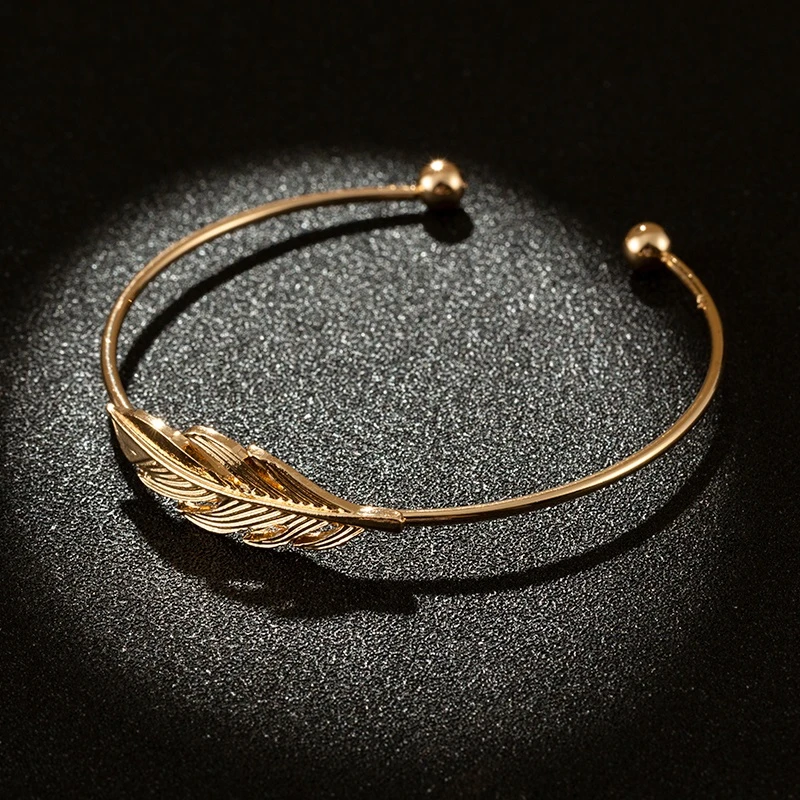 KSRA лидер продаж популярный женский браслет из сплава с Луной и перьями 5