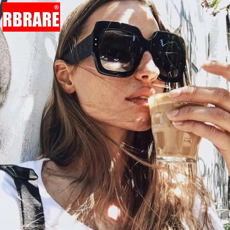 2019 градиентные разноцветные солнцезащитные очки RBRARE в большой оправе для женщин