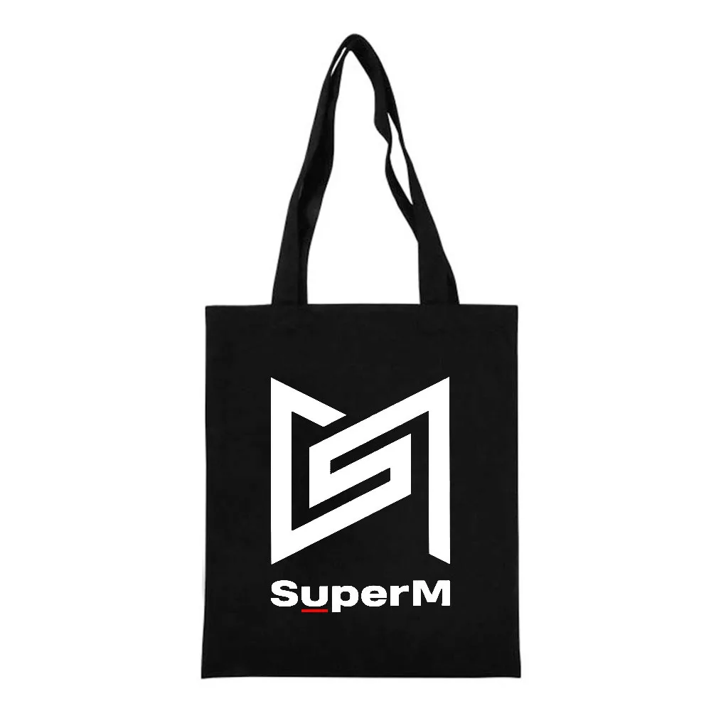 Kpop SuperM Холщовая Сумка на плечо с принтом, сумки для покупок, модная сумка K-pop SuperM, сумки для хранения, Эко сумка, коллекция болельщиков, подарки