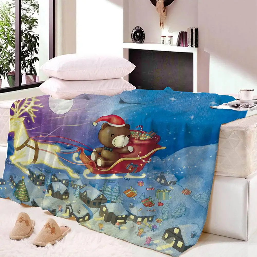 Cartoon Christmas Thin Throw Blanket Printed For Kids Adults Blanket For Couchthrows Bedsheet Quilt Cover Travel Dropshipping Blankets Aliexpress