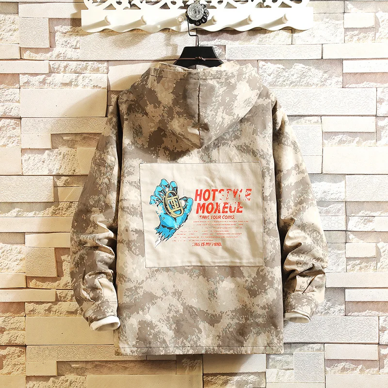 

19/Autumn Hip Hop Workwear Camouflage Jacket Applique Printed Loose-Fit Coat Fashion Man Jk6699/P90 Brick Wall
