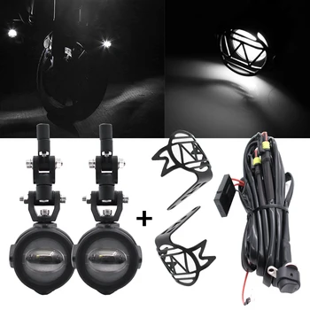 

Motorcycle LED Fog Light Safety Driving Lamp with Bike Auxiliary Fog Accessories Guards & Wiring Harness for BMW R1200GS