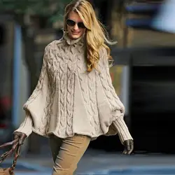 Женский зимний свитер больших размеров, зимние пуловеры, свитера с высоким воротом, повседневный однотонный джемпер d91104