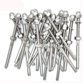 

51 Pack Cable Railing Swage Threaded Stud Tension End Fitting Terminal for 1/8 Cable Deck Railing Hand Swage T316 Stainless St